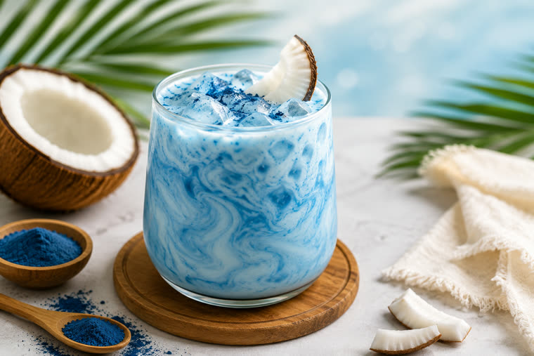 Blue Spirulina Coconut made with Kava Nectar